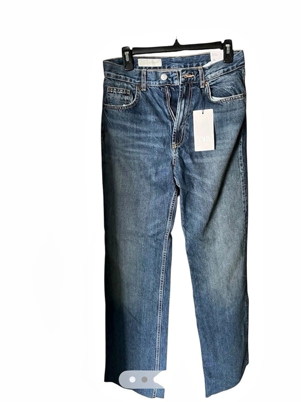 Zara Wide Leg Jeans Blue Size 6 NWT